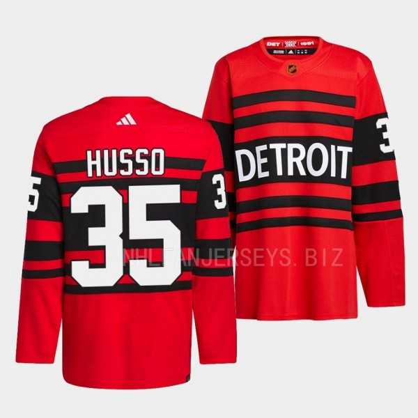 Men%27s Detroit Red Wings 2022 Reverse Retro 2.0 #35 Ville Husso Red Authentic Pro Jersey Dzhi